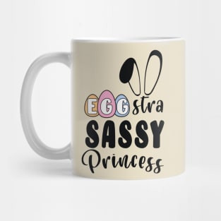 Colorful Egg-Stra Sassy Princess Bunny Ears Happy Easter Mug